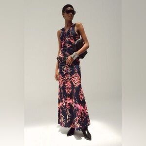 Maria Cher Ruched Midi Dress NWT